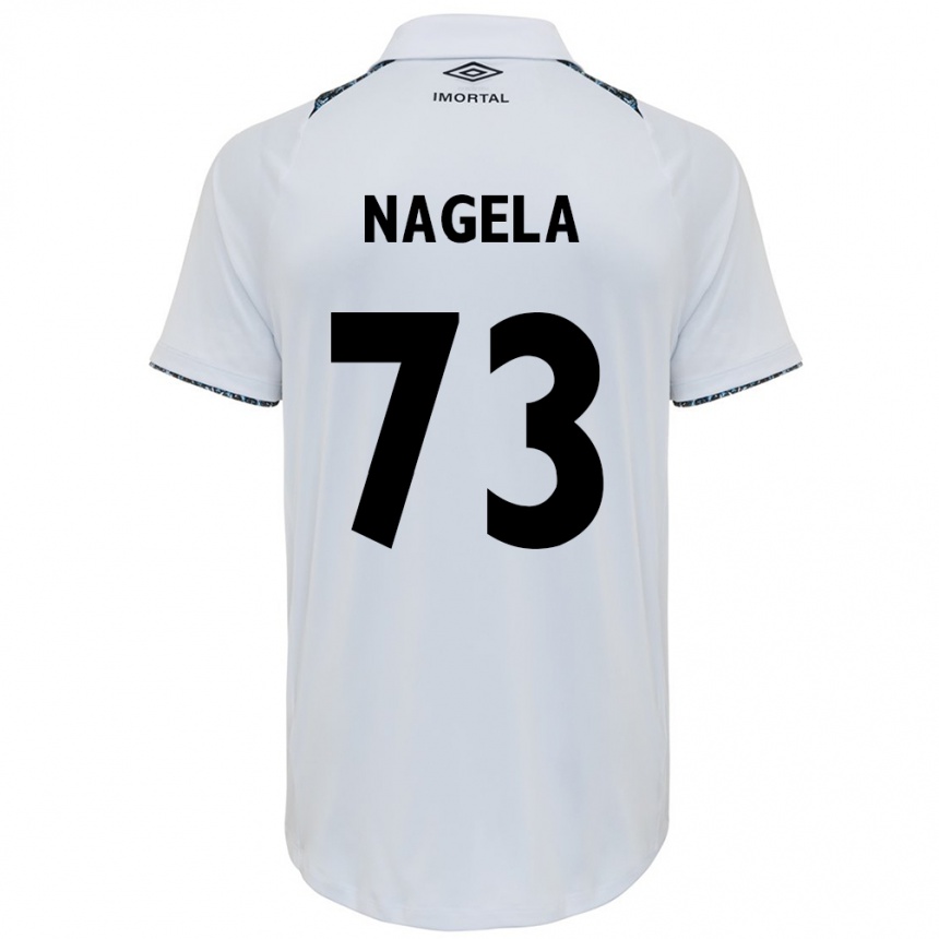 Men Football Nágela #73 White Blue Away Jersey 2024/25 T-Shirt Nz