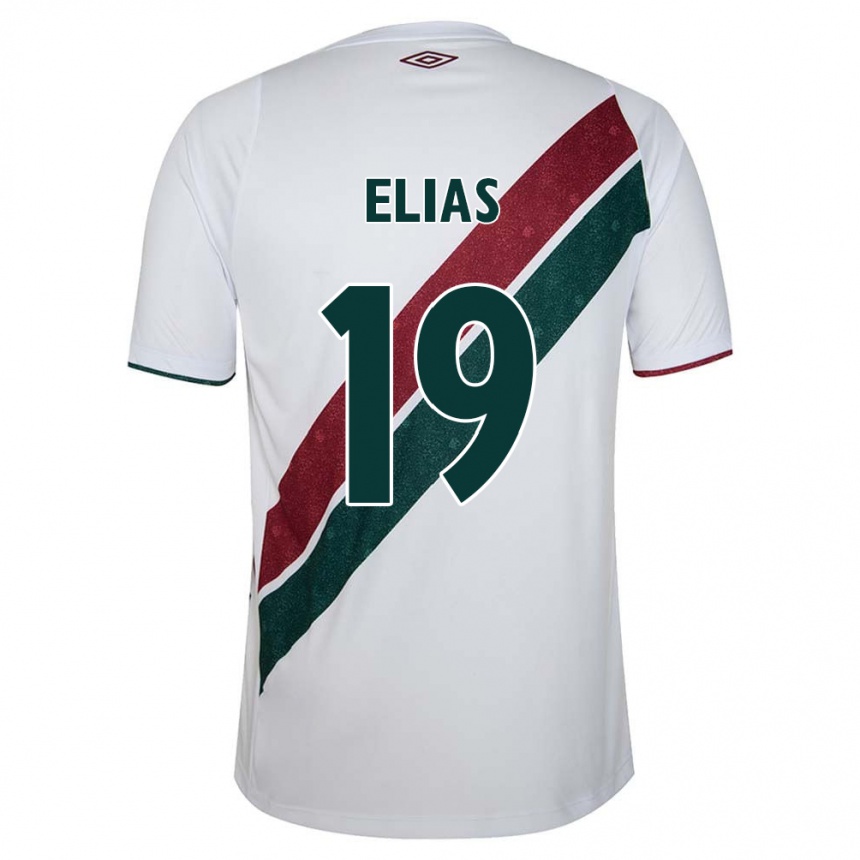 Men Football Kauã Elias #19 White Green Maroon Away Jersey 2024/25 T-Shirt Nz