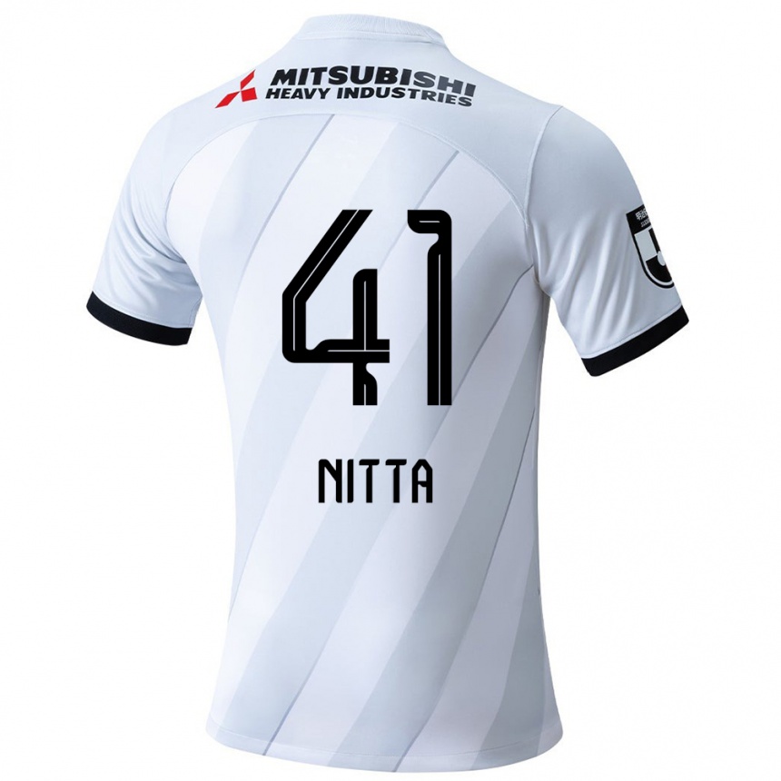 Men Football Rio Nitta #41 White Grey Away Jersey 2024/25 T-Shirt Nz