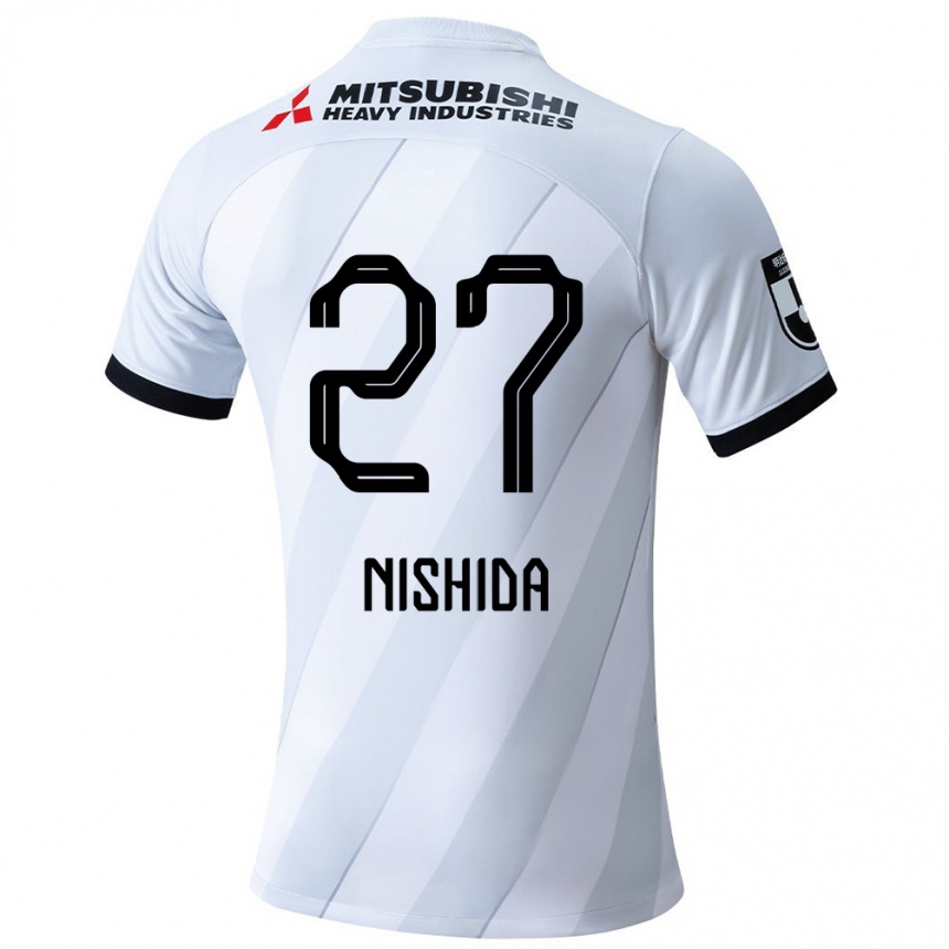 Men Football Haruto Nishida #27 White Grey Away Jersey 2024/25 T-Shirt Nz