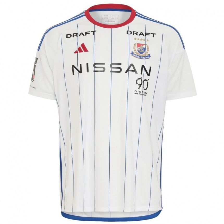 Men Football Haruki Uenishi #8 White Blue Red Away Jersey 2024/25 T-Shirt Nz