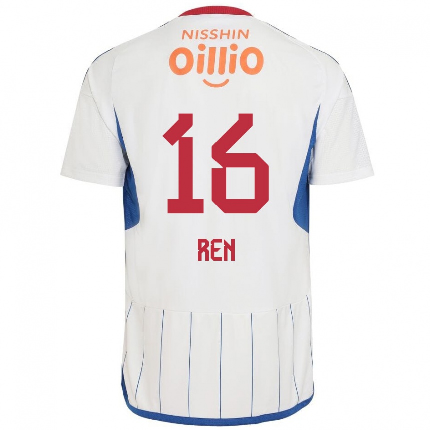 Men Football Ren Kato #16 White Blue Red Away Jersey 2024/25 T-Shirt Nz