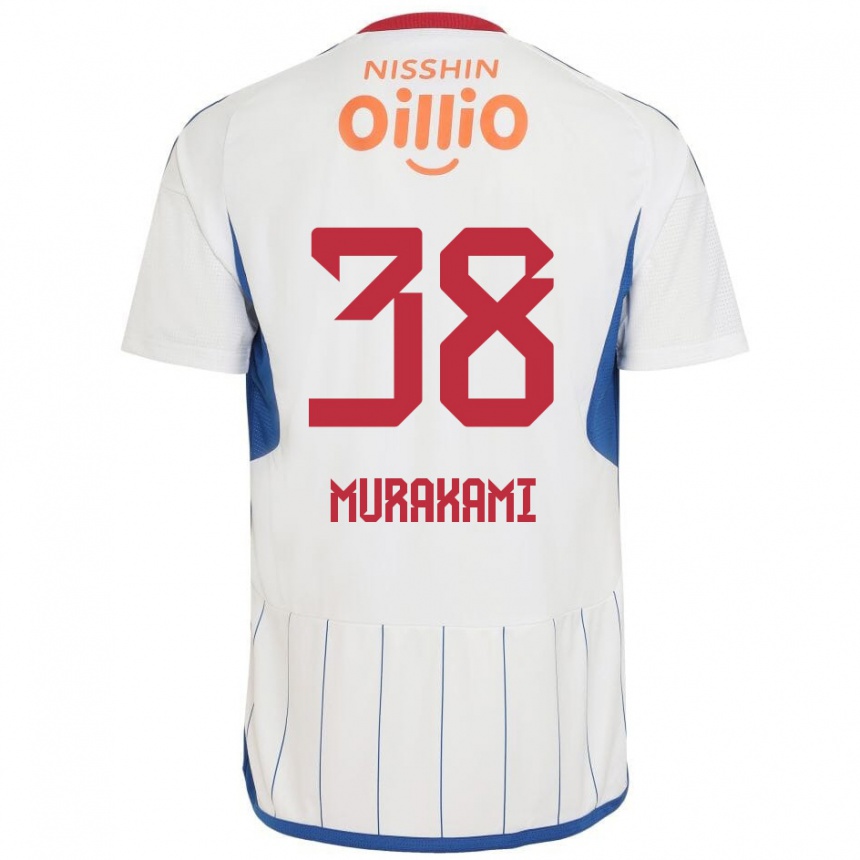 Men Football Yuhi Murakami #38 White Blue Red Away Jersey 2024/25 T-Shirt Nz