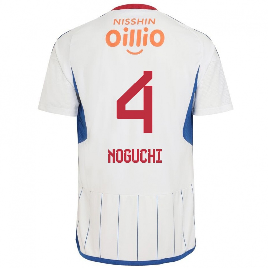 Men Football Reno Noguchi #4 White Blue Red Away Jersey 2024/25 T-Shirt Nz