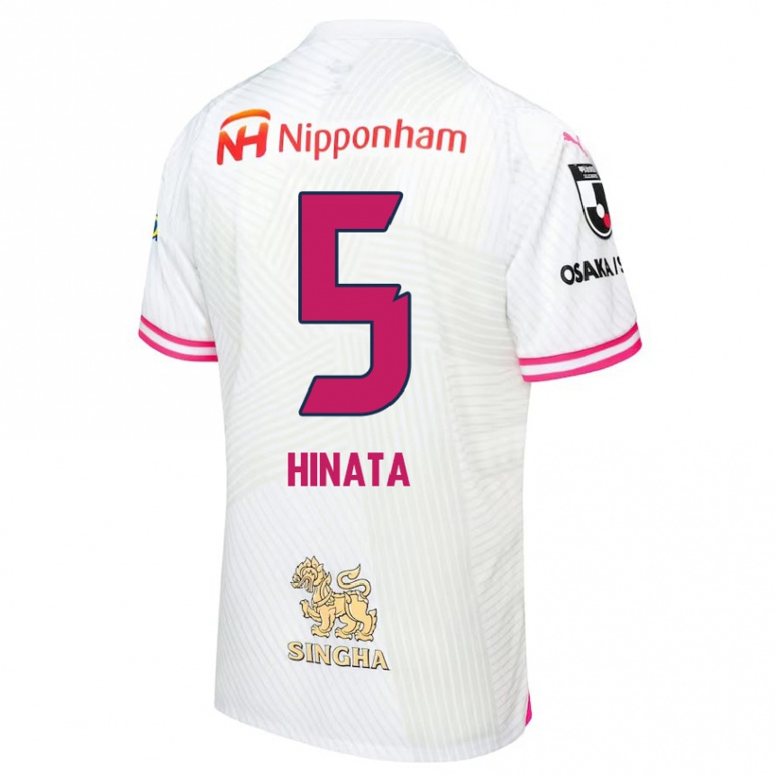 Men Football Hinata Kida #5 White Pink Away Jersey 2024/25 T-Shirt Nz