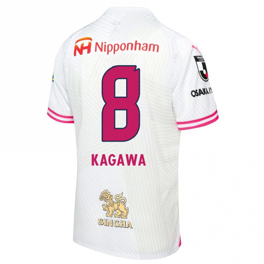 Men Football Shinji Kagawa #8 White Pink Away Jersey 2024/25 T-Shirt Nz