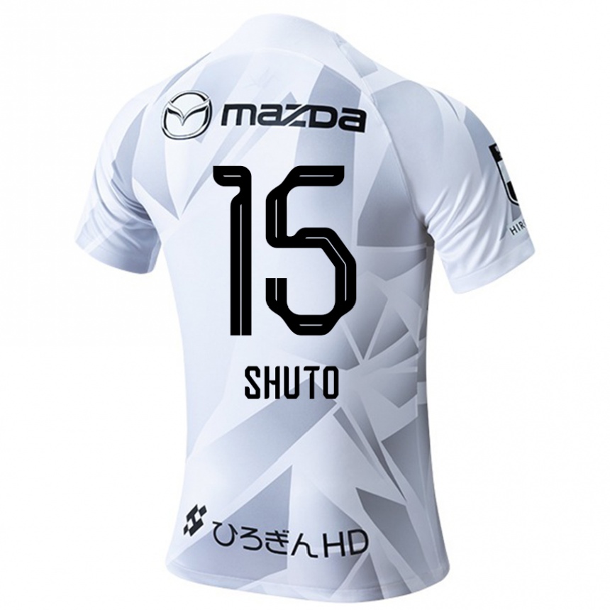 Men Football Shuto Nakano #15 White Grey Black Away Jersey 2024/25 T-Shirt Nz