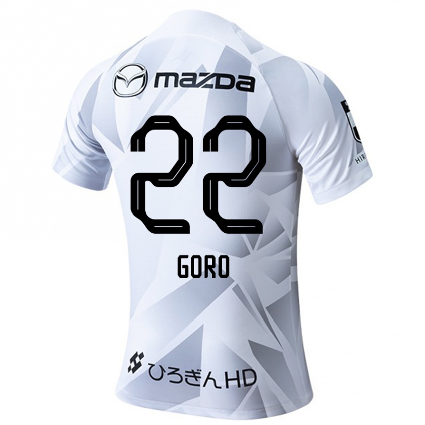 Men Football Goro Kawanami #22 White Grey Black Away Jersey 2024/25 T-Shirt Nz