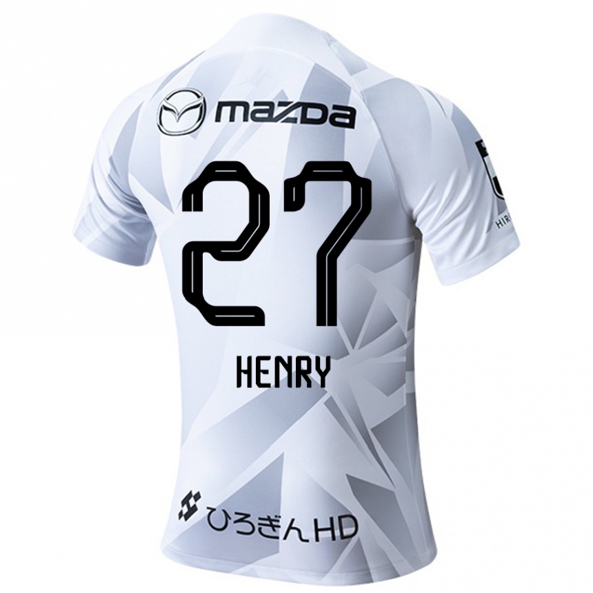 Men Football Osamu Henry Iyoha #27 White Grey Black Away Jersey 2024/25 T-Shirt Nz