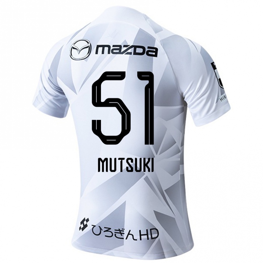 Men Football Mutsuki Kato #51 White Grey Black Away Jersey 2024/25 T-Shirt Nz