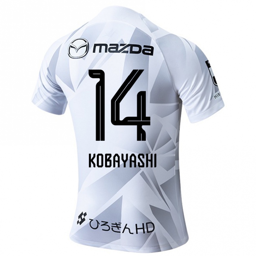 Men Football Shimon Kobayashi #14 White Grey Black Away Jersey 2024/25 T-Shirt Nz