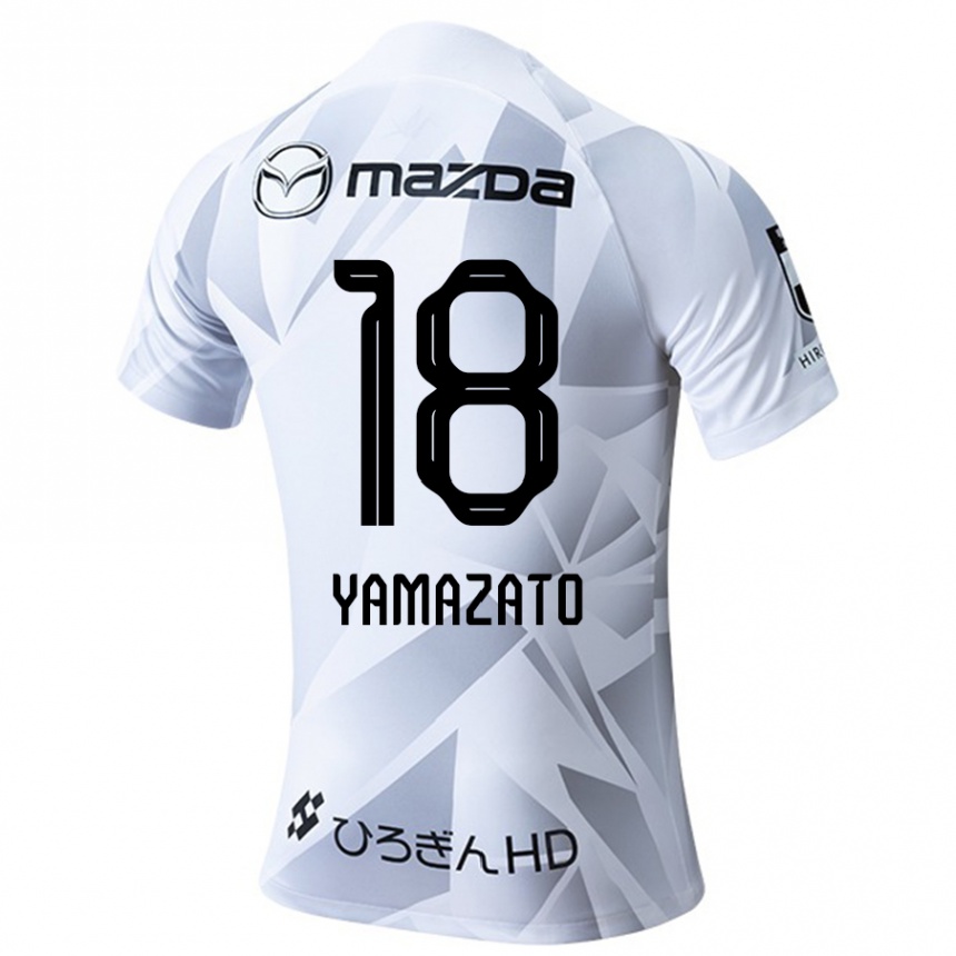 Men Football Kenshin Yamazato #18 White Grey Black Away Jersey 2024/25 T-Shirt Nz