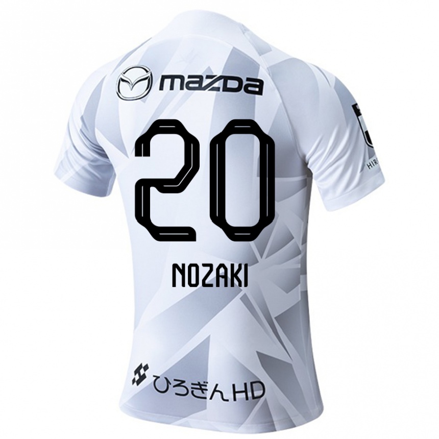 Men Football Kota Nozaki #20 White Grey Black Away Jersey 2024/25 T-Shirt Nz