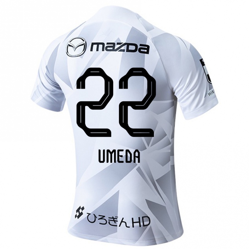 Men Football Taiga Umeda #22 White Grey Black Away Jersey 2024/25 T-Shirt Nz