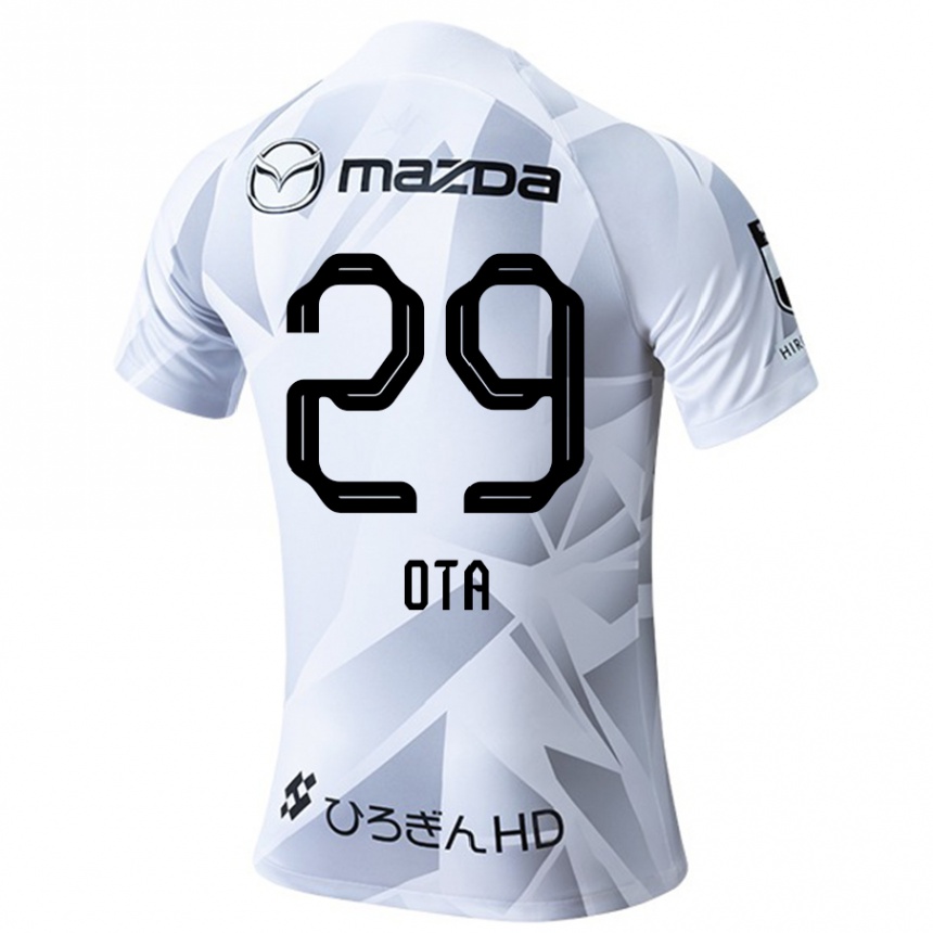 Men Football Hiroto Ota #29 White Grey Black Away Jersey 2024/25 T-Shirt Nz