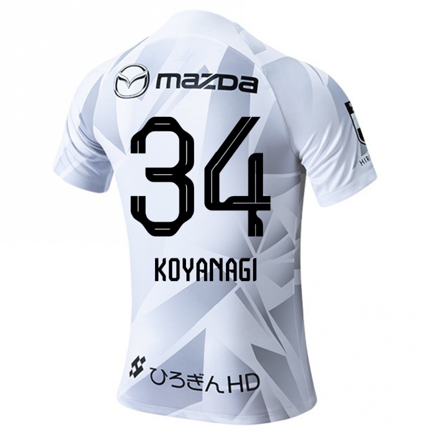 Men Football Shu Koyanagi #34 White Grey Black Away Jersey 2024/25 T-Shirt Nz