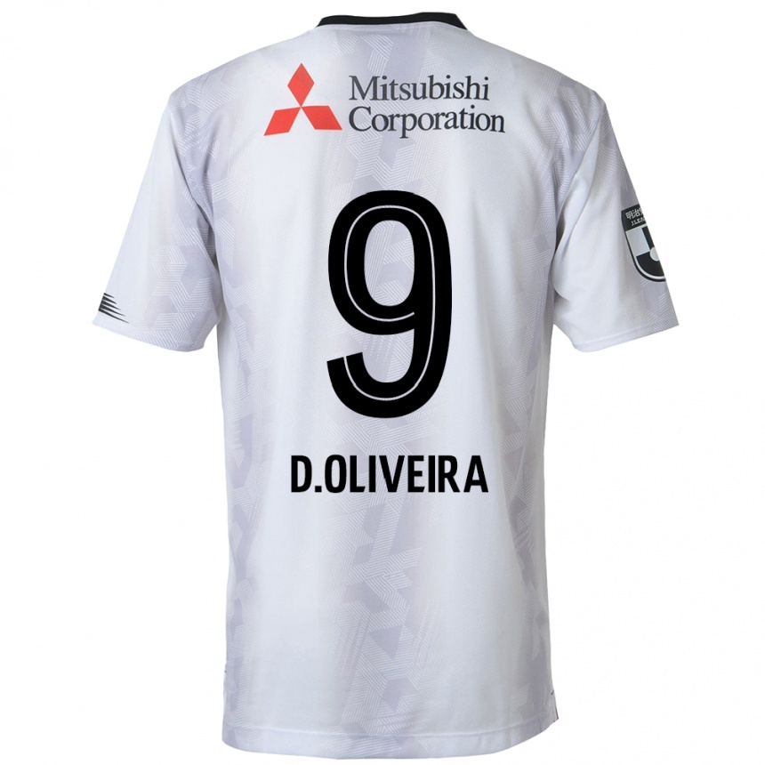 Men Football Diego Oliveira #9 White Black Away Jersey 2024/25 T-Shirt Nz