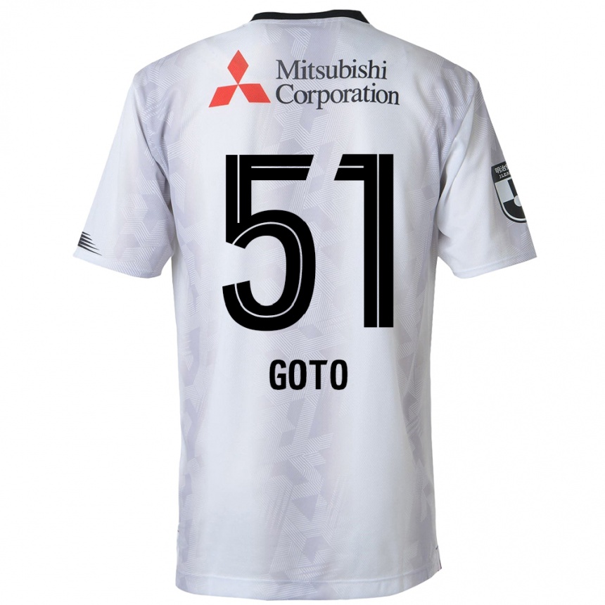 Men Football Wataru Goto #51 White Black Away Jersey 2024/25 T-Shirt Nz