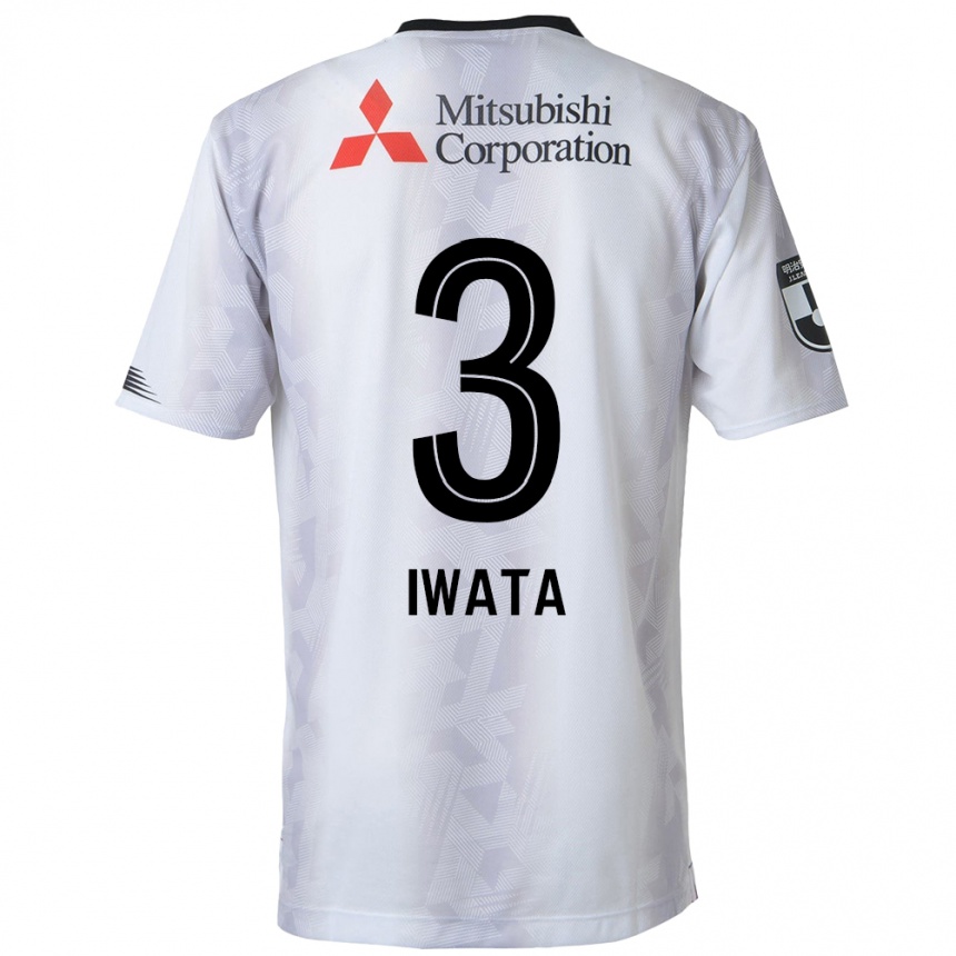 Men Football Yuki Iwata #3 White Black Away Jersey 2024/25 T-Shirt Nz