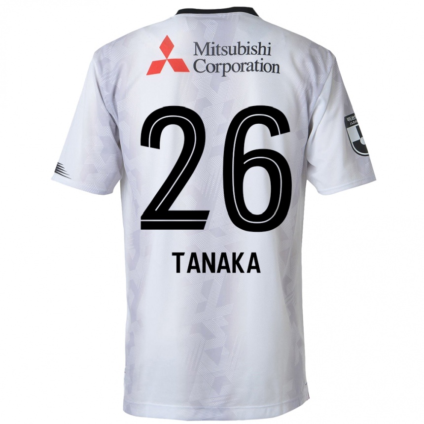 Men Football Haruto Tanaka #26 White Black Away Jersey 2024/25 T-Shirt Nz