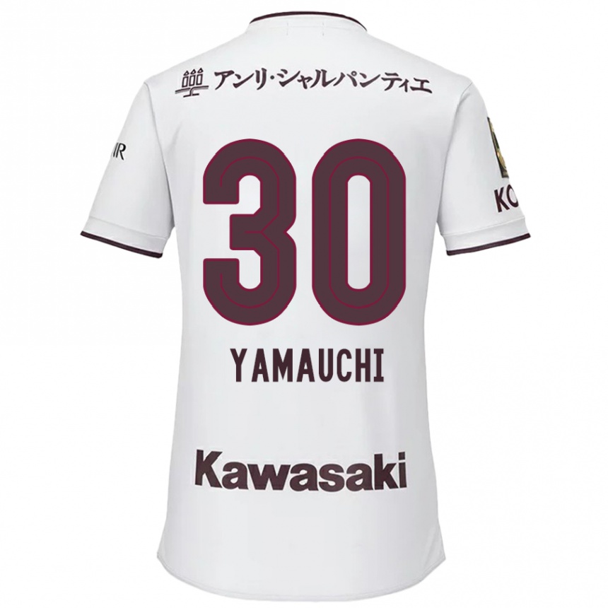 Men Football Kakeru Yamauchi #30 White Red Away Jersey 2024/25 T-Shirt Nz