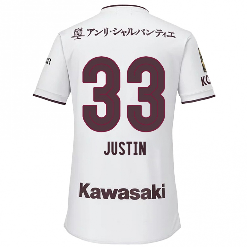 Men Football Justin Homma #33 White Red Away Jersey 2024/25 T-Shirt Nz