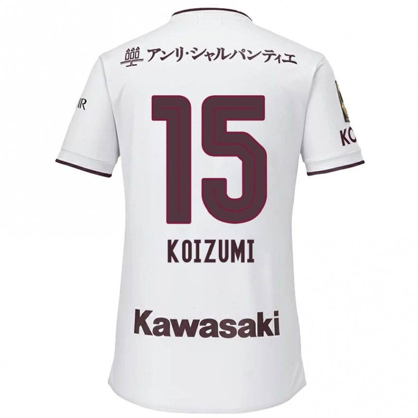 Men Football Fuga Koizumi #15 White Red Away Jersey 2024/25 T-Shirt Nz