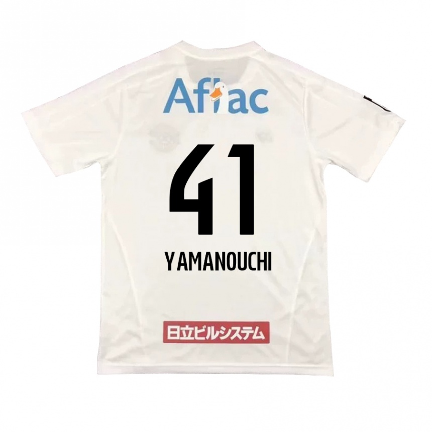 Men Football Yusei Yamanouchi #41 White Black Away Jersey 2024/25 T-Shirt Nz