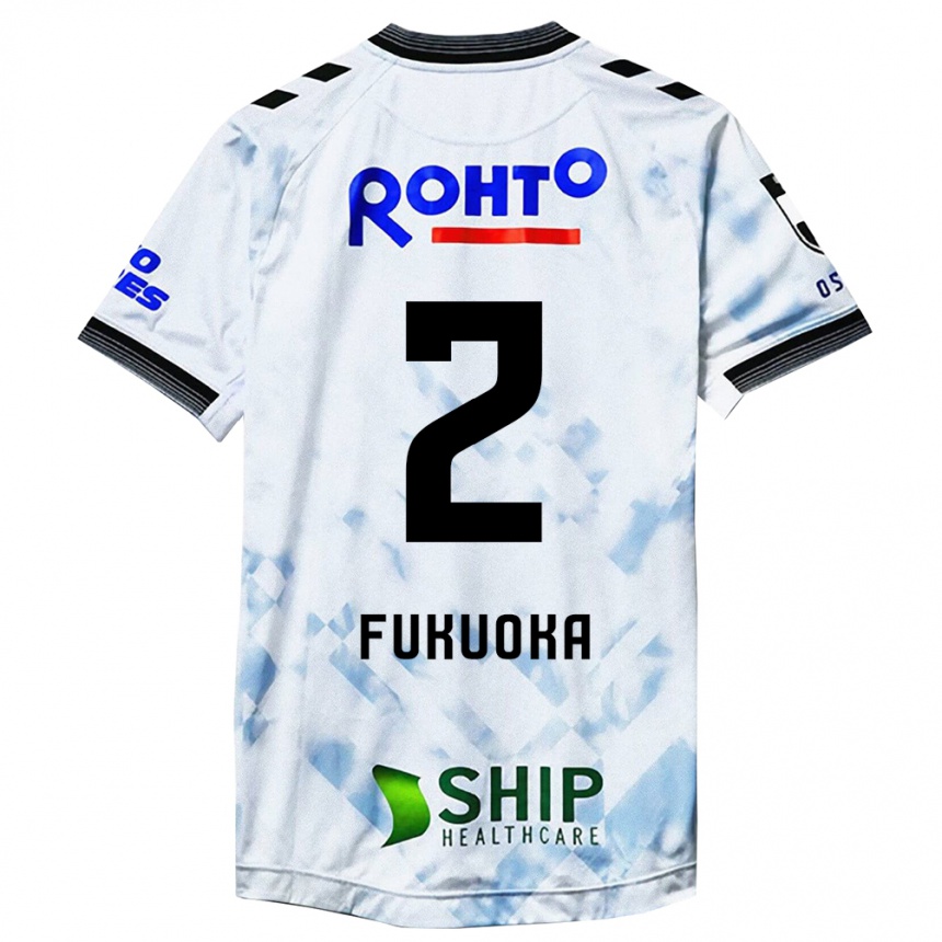 Men Football Shota Fukuoka #2 White Black Away Jersey 2024/25 T-Shirt Nz