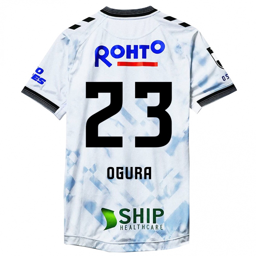 Men Football Shimpei Ogura #23 White Black Away Jersey 2024/25 T-Shirt Nz