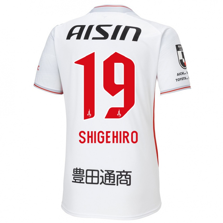 Men Football Takuya Shigehiro #19 White Yellow Red Away Jersey 2024/25 T-Shirt Nz