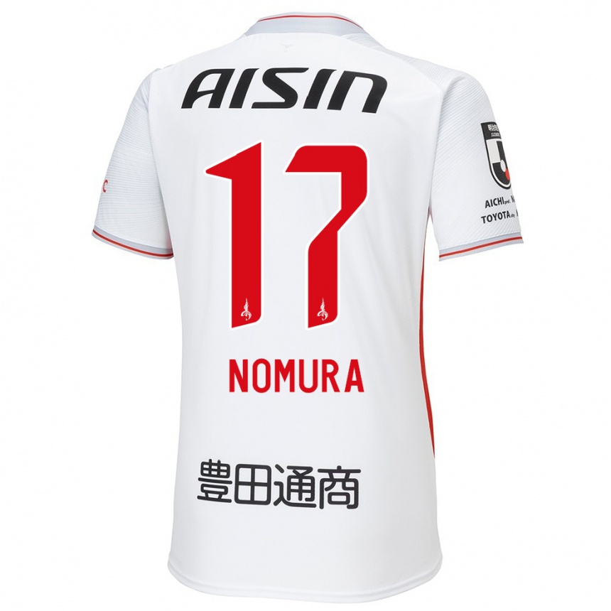 Men Football Yuto Nomura #17 White Yellow Red Away Jersey 2024/25 T-Shirt Nz