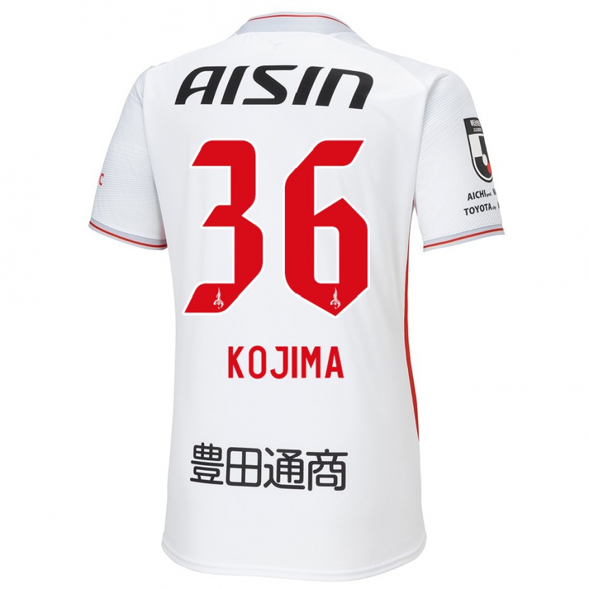 Men Football Aoto Kojima #36 White Yellow Red Away Jersey 2024/25 T-Shirt Nz