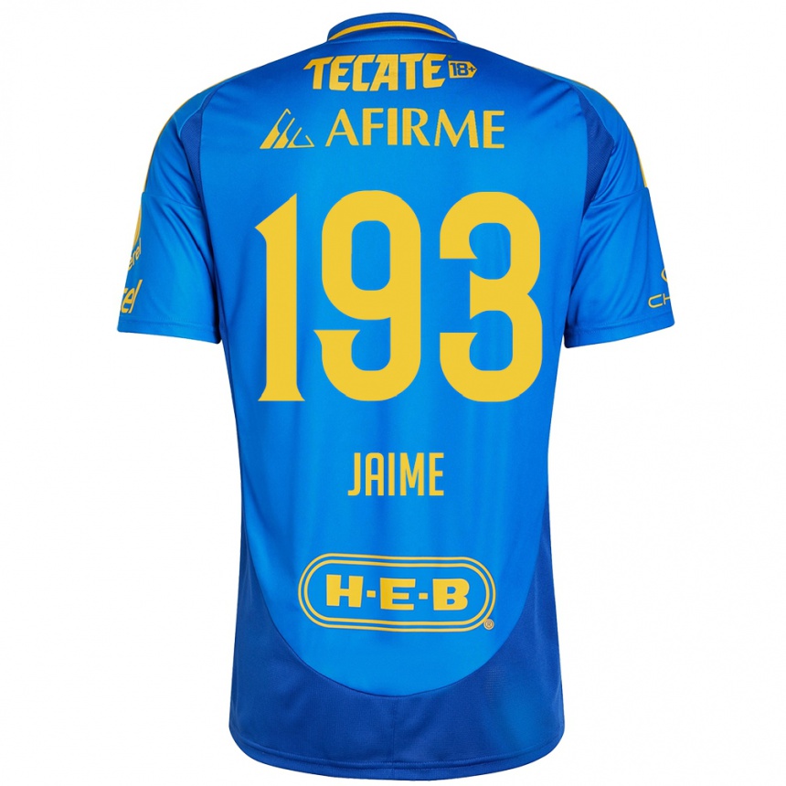 Men Football Kenneth Jaime #193 Blue Yellow Away Jersey 2024/25 T-Shirt Nz