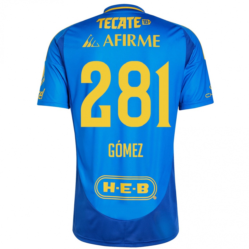 Men Football Luis Gómez #281 Blue Yellow Away Jersey 2024/25 T-Shirt Nz