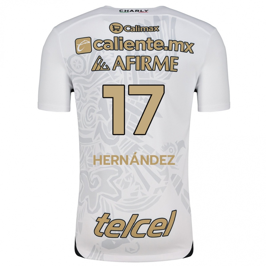 Men Football Rubén Hernández #17 White Black Away Jersey 2024/25 T-Shirt Nz