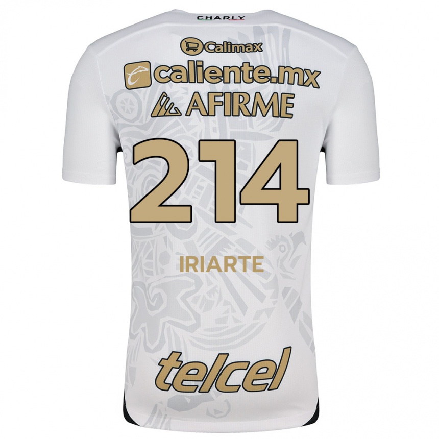 Men Football Oliver Iriarte #214 White Black Away Jersey 2024/25 T-Shirt Nz