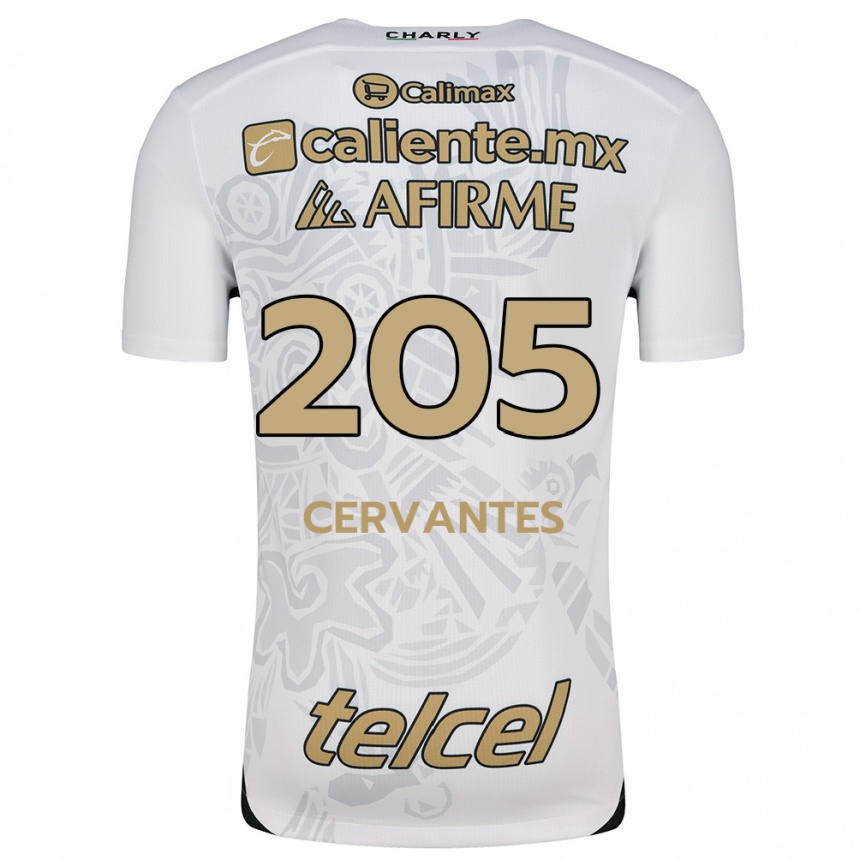 Men Football Sebastián Cervantes #205 White Black Away Jersey 2024/25 T-Shirt Nz