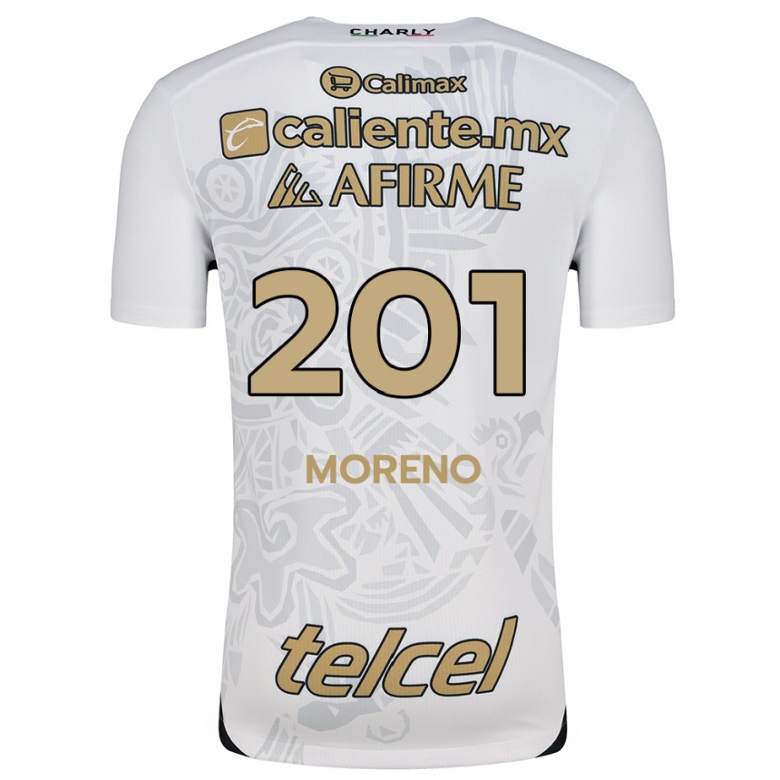 Men Football Jesús Moreno #201 White Black Away Jersey 2024/25 T-Shirt Nz