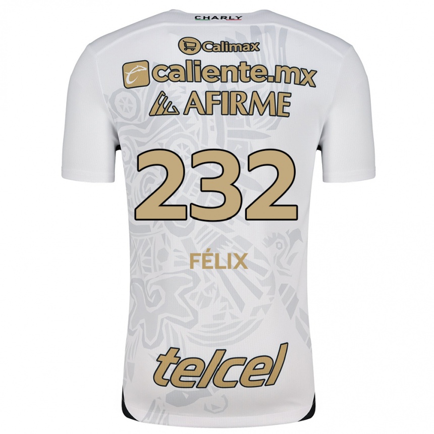 Men Football Erick Félix #232 White Black Away Jersey 2024/25 T-Shirt Nz