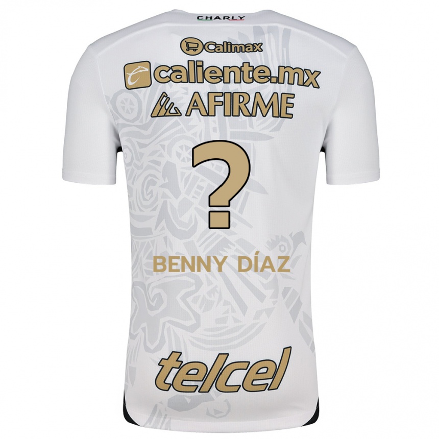 Men Football Benny Díaz #0 White Black Away Jersey 2024/25 T-Shirt Nz