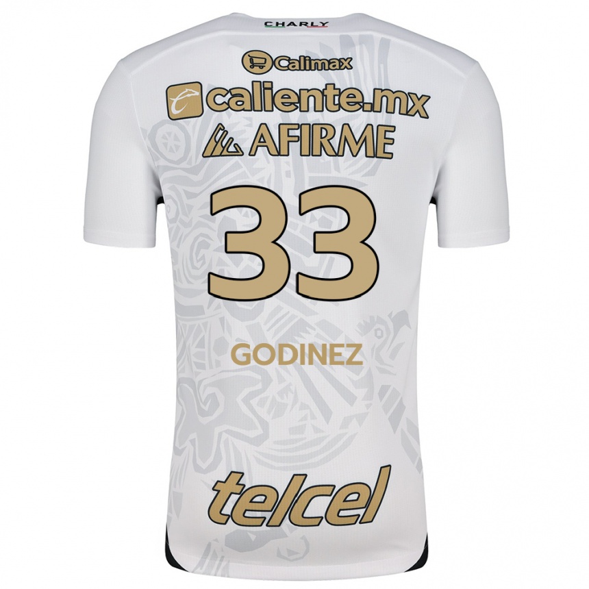 Men Football Rodrigo Godínez #33 White Black Away Jersey 2024/25 T-Shirt Nz