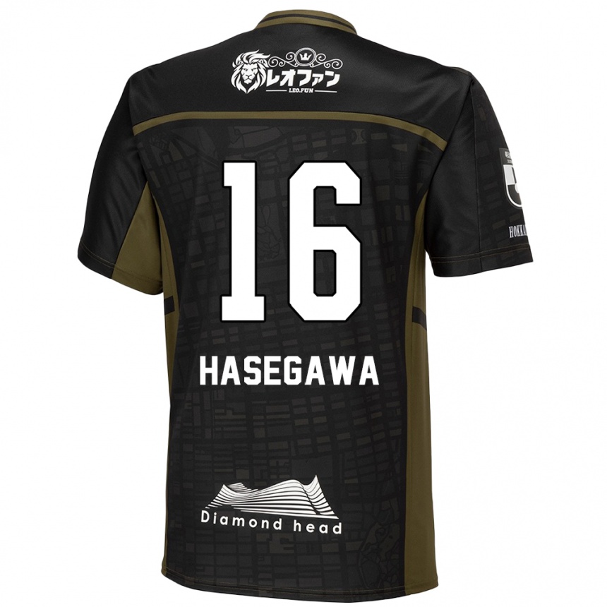 Men Football Tatsuya Hasegawa #16 Black Green Away Jersey 2024/25 T-Shirt Nz