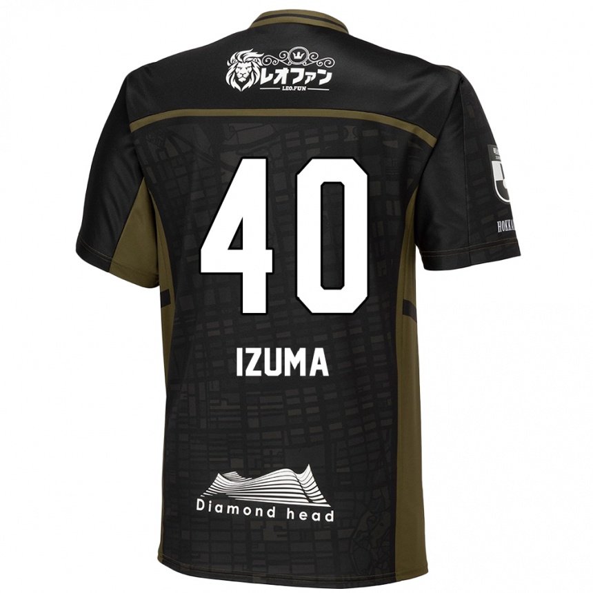 Men Football Shido Izuma #40 Black Green Away Jersey 2024/25 T-Shirt Nz