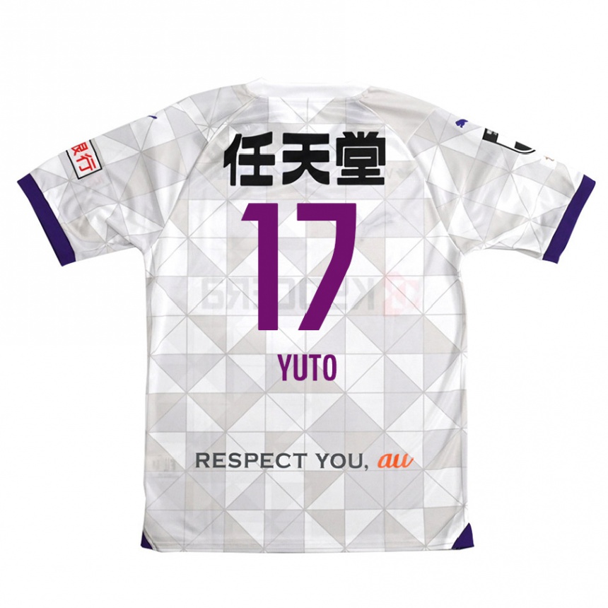 Men Football Yuto Anzai #17 White Purple Away Jersey 2024/25 T-Shirt Nz