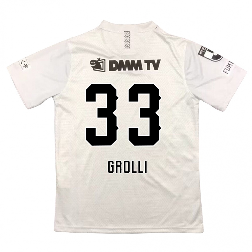 Men Football Douglas Grolli #33 Gray Black Away Jersey 2024/25 T-Shirt Nz