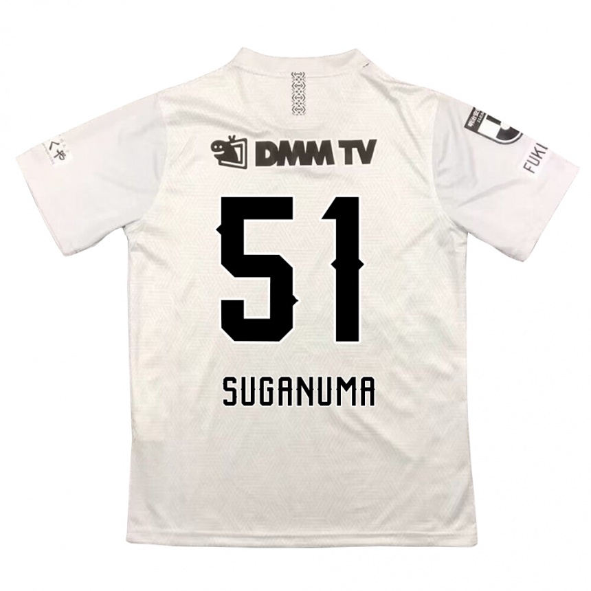 Men Football Kazuaki Suganuma #51 Gray Black Away Jersey 2024/25 T-Shirt Nz