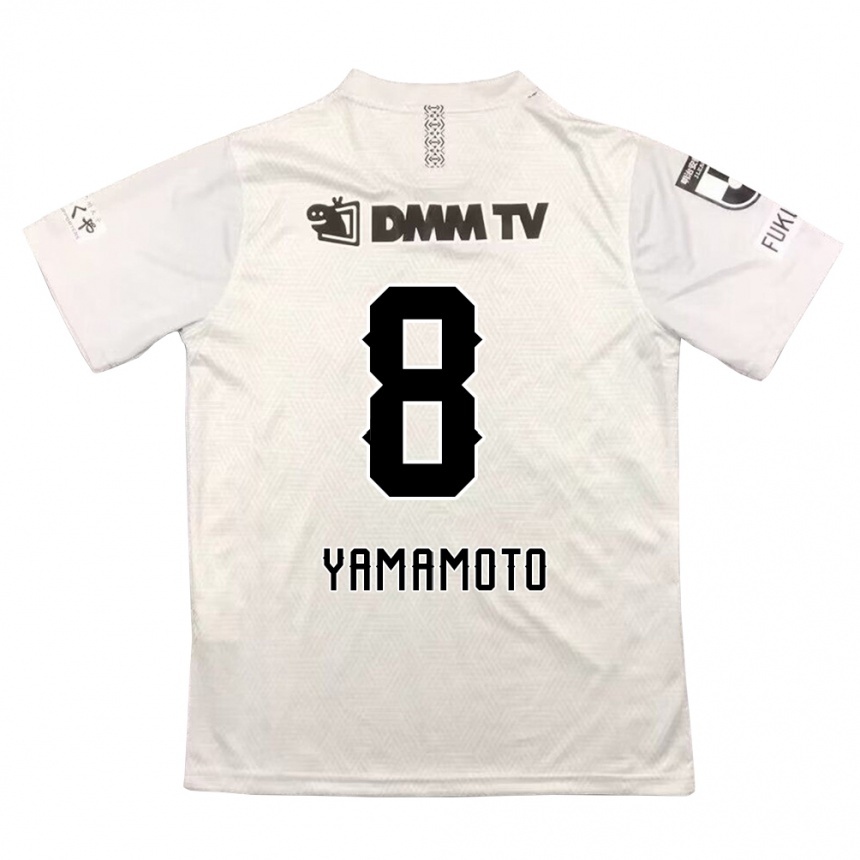 Men Football Shunsuke Yamamoto #8 Gray Black Away Jersey 2024/25 T-Shirt Nz