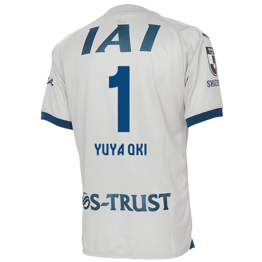 Men Football Yuya Oki #1 White Blue Away Jersey 2024/25 T-Shirt Nz