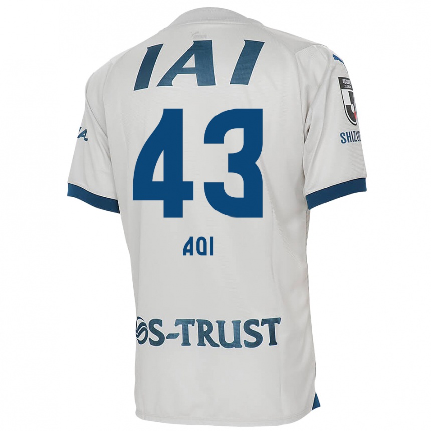 Men Football Aoi Ando #43 White Blue Away Jersey 2024/25 T-Shirt Nz